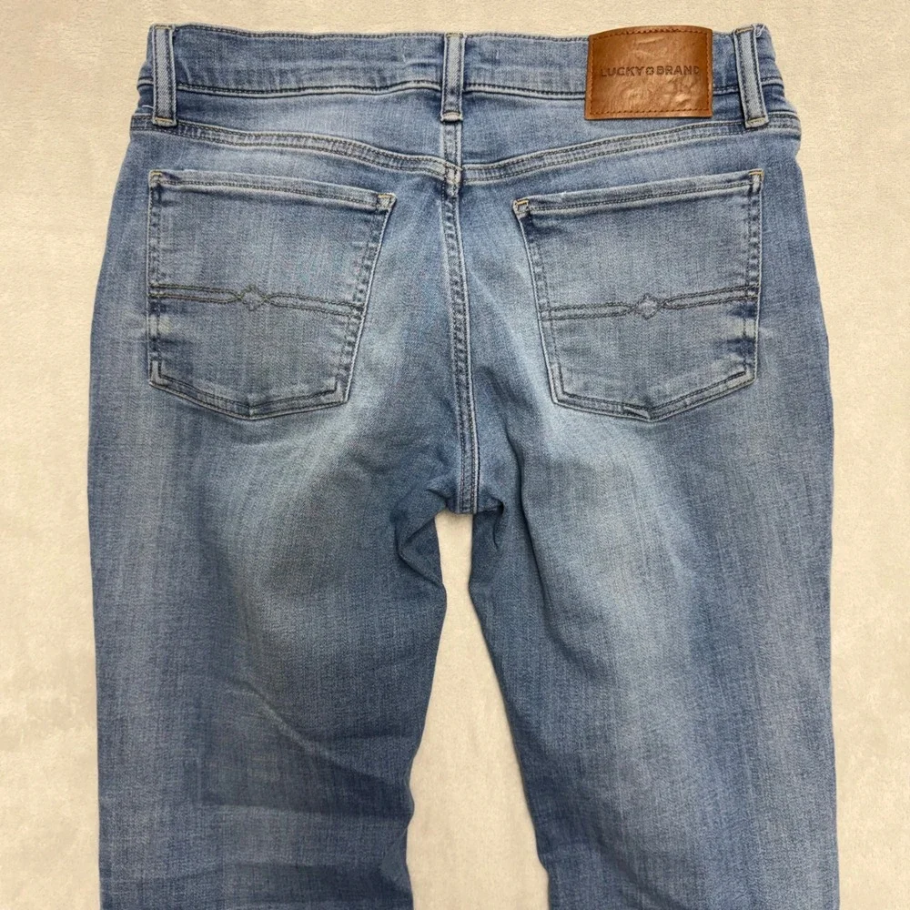 Lucky Brand‎ Sweet Mid Rise Straight Jeans Blue Distressed Denim 6/28 R